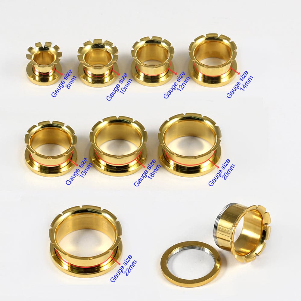 316L Surgical Steel Groove and Flare Flesh Tunnel