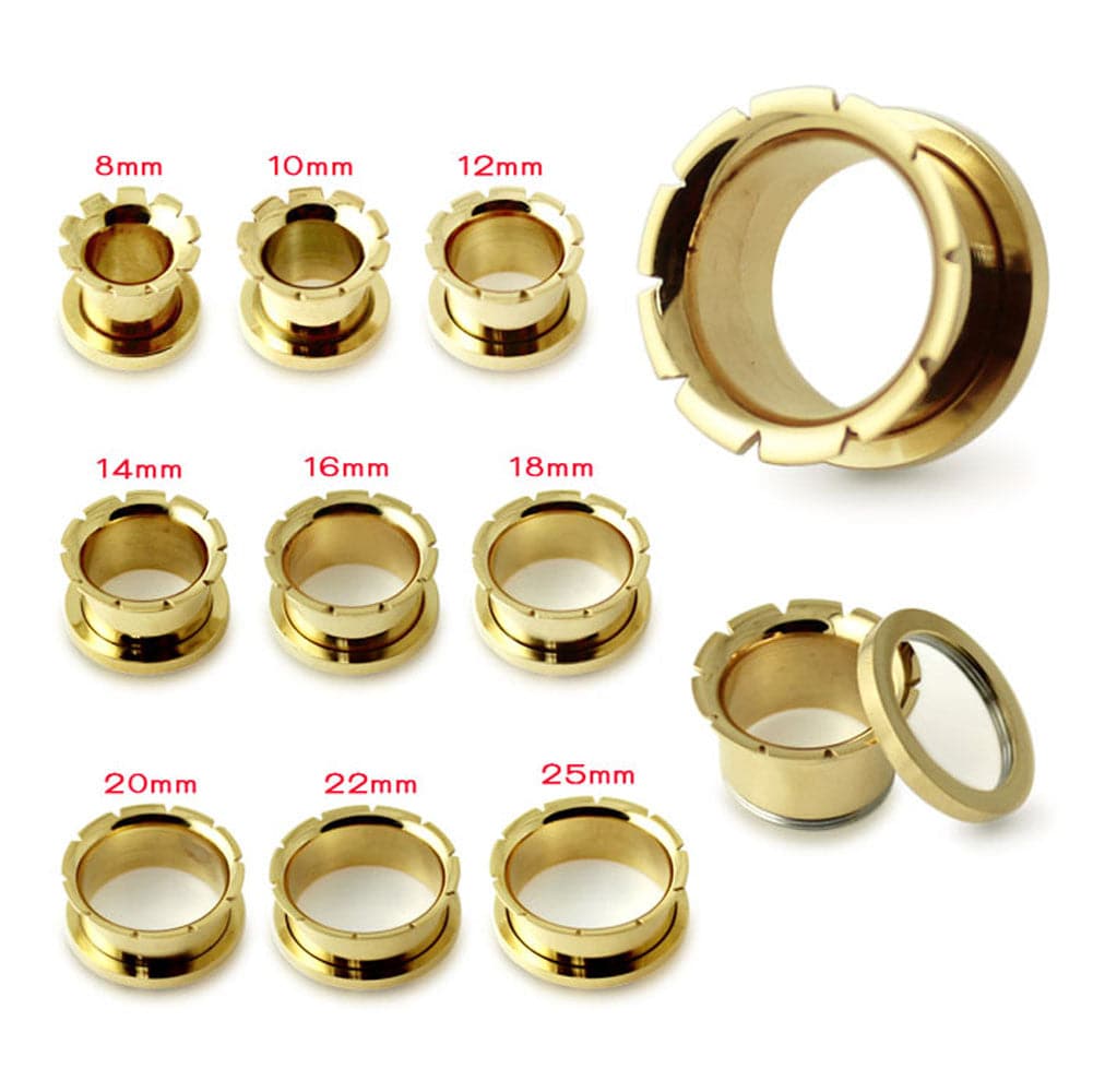 316L Surgical Steel Groove and Flare Flesh Tunnel