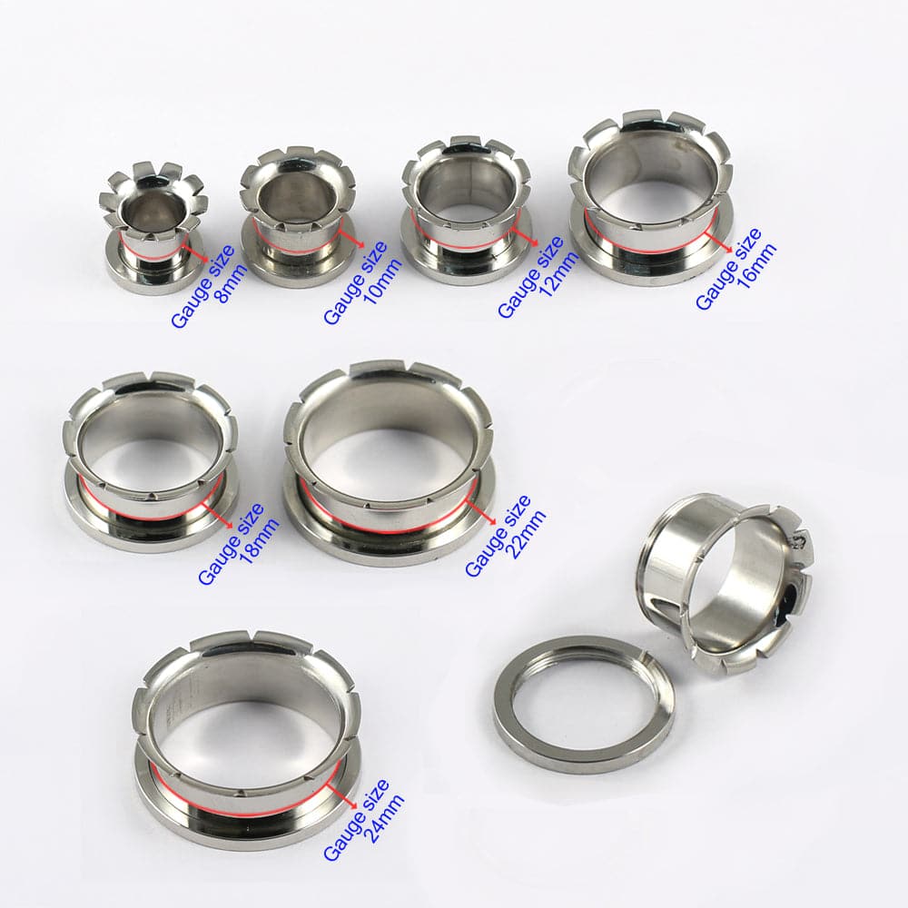 316L Surgical Steel Groove and Flare Flesh Tunnel