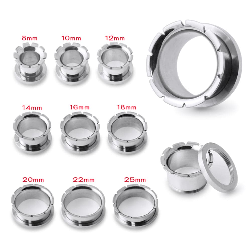 316L Surgical Steel Groove and Flare Flesh Tunnel