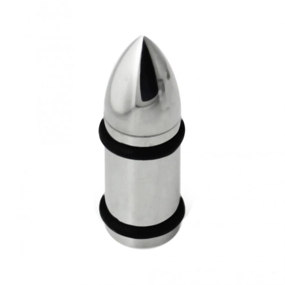 316L Surgical Steel Bullet with O-Rings Internally Threaded Tunnel