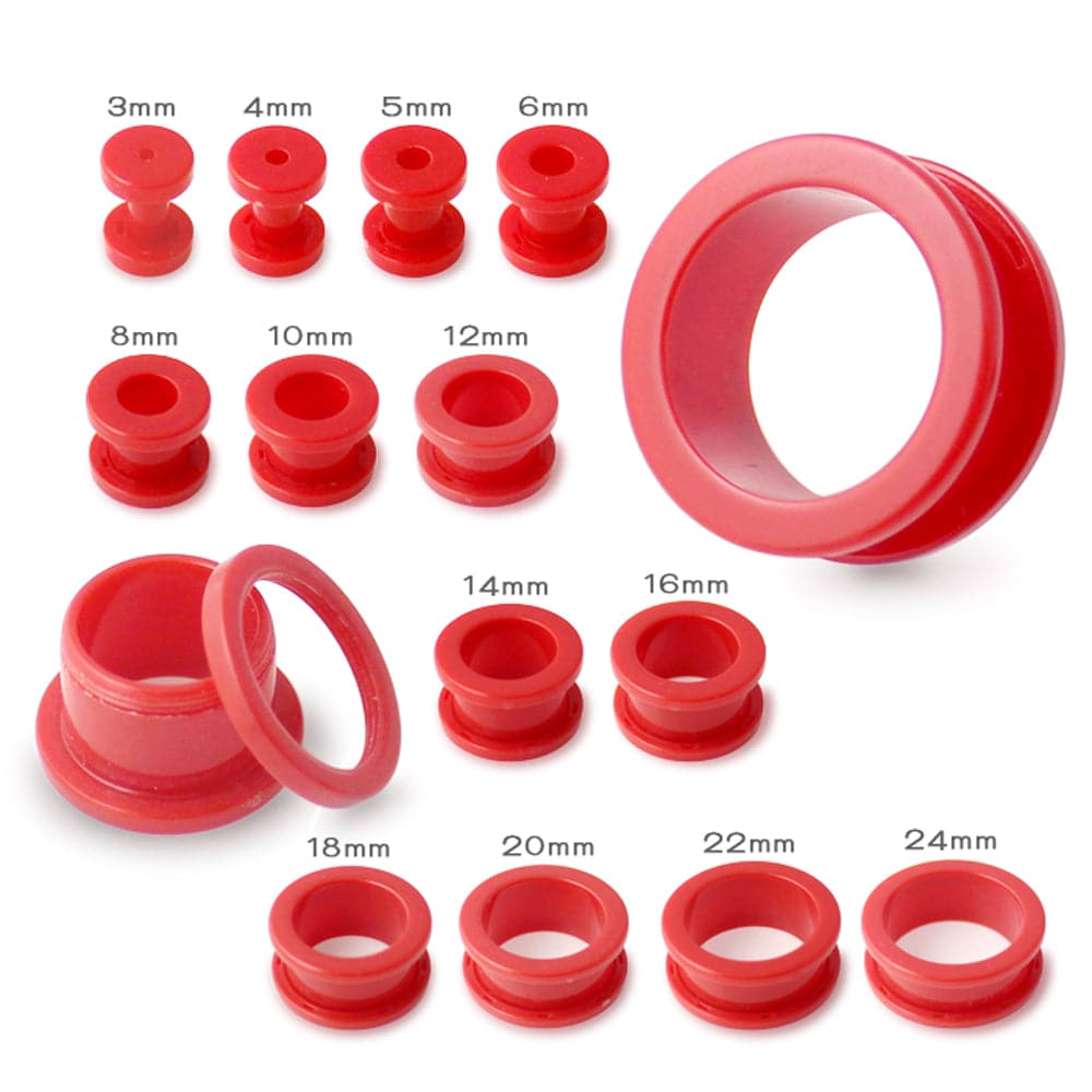 Neon Coloured Screw Fit Flesh Tunnel