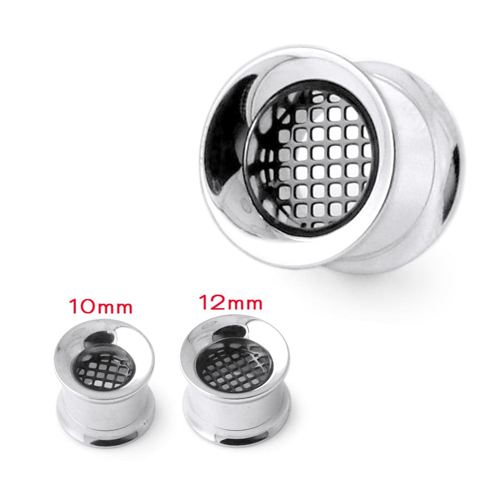 316L Surgical Steel Grid Surface Flesh Tunnel