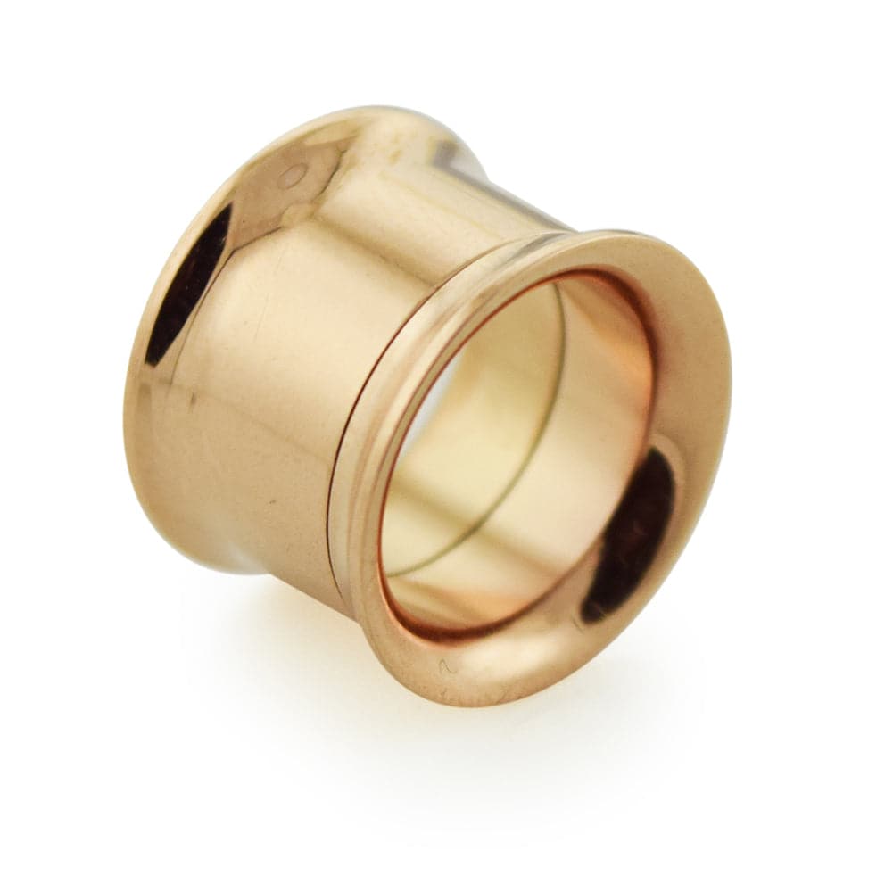 316L Surgical Steel Double Flared Rose Gold Internally Threaded Tunnel