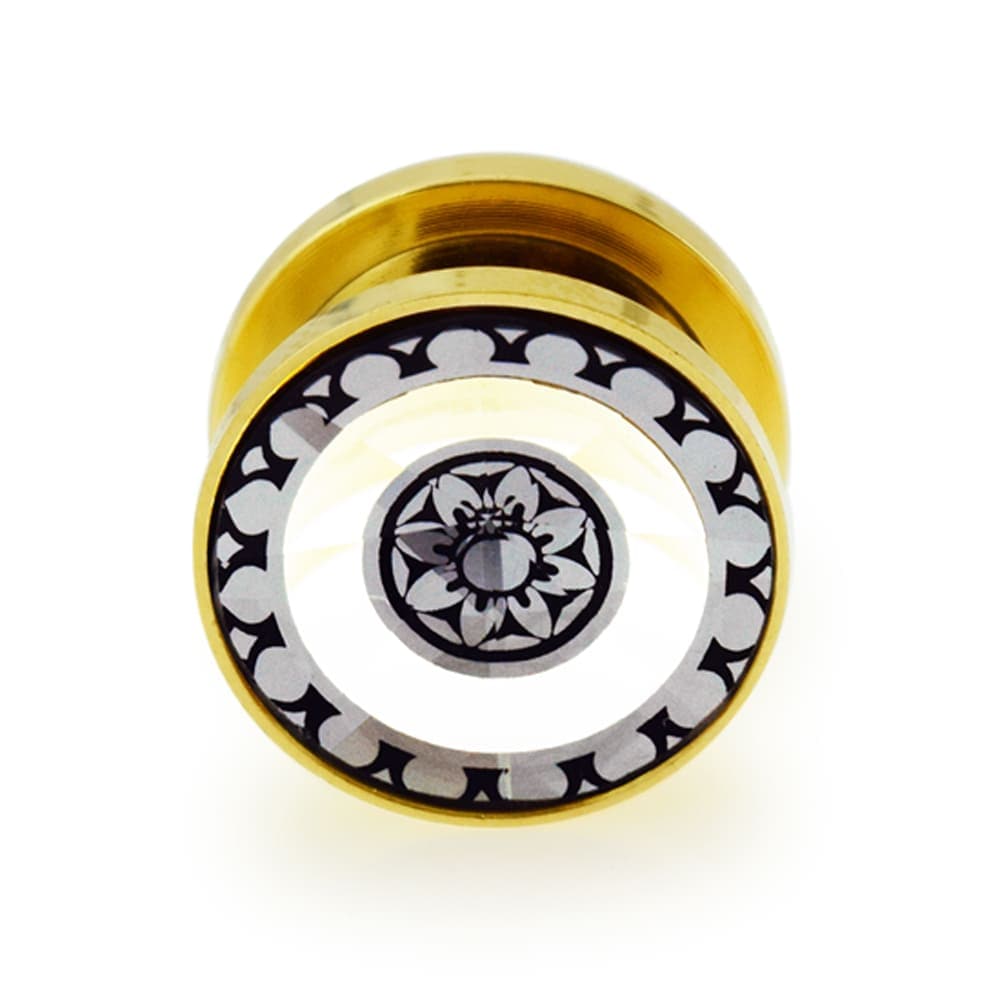 316L Surgical Steel Gold PVD Cut-Out Flower Screw Fit Flesh Tunnel