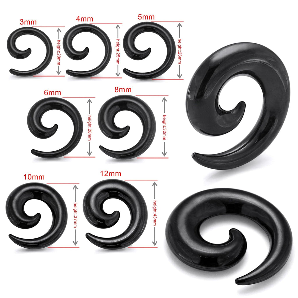 316L Surgical Steel Black PVD Plated Over Hollow Ear Expander