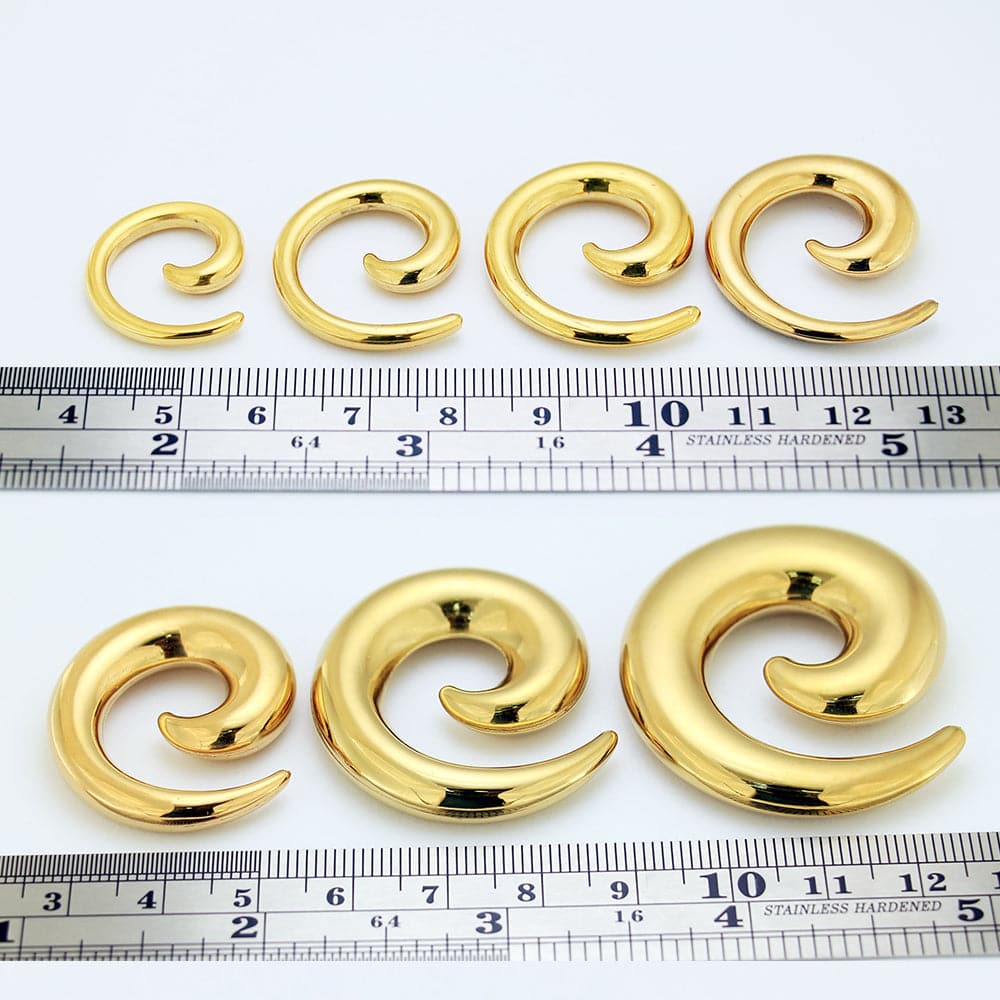 316L Surgical Steel Gold PVD Plated Over Hollow Ear Expander