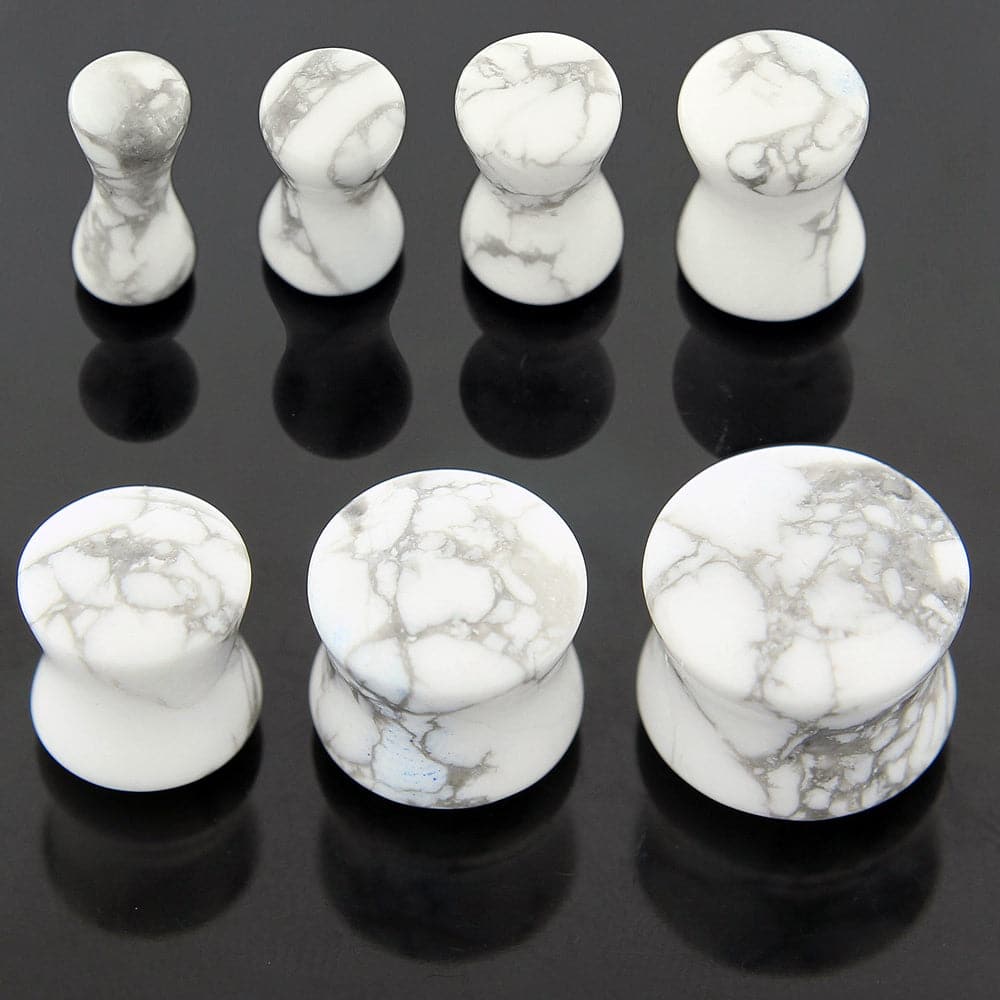 Synthetic Howlite Stone Saddle Ear Plug