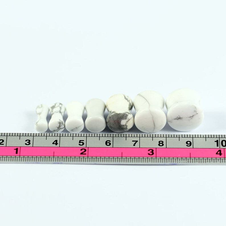 Synthetic Howlite Stone Saddle Ear Plug