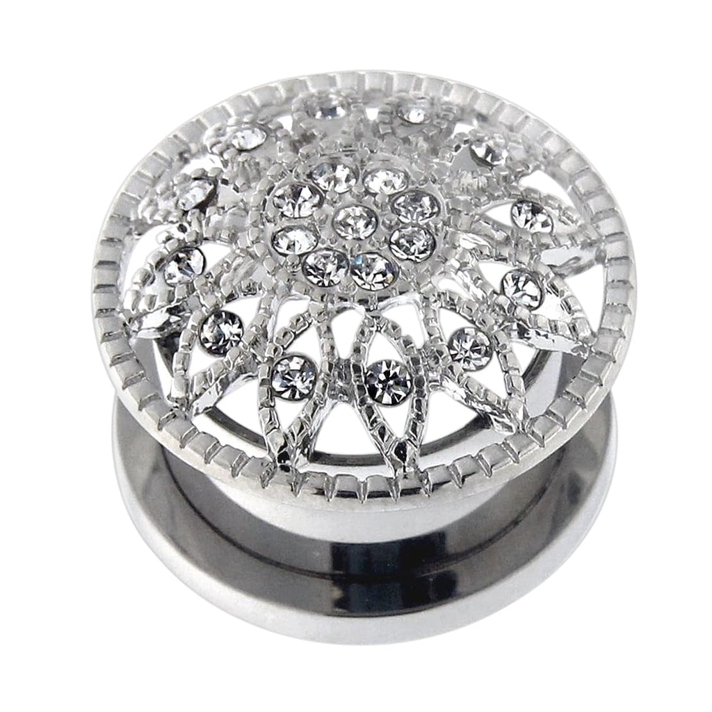 316L Surgical Steel Micro Jewelled Ear Flesh Tunnel