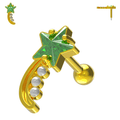 925 Sterling Silver Shooting Star & Pearl Cartilage Ear Stud