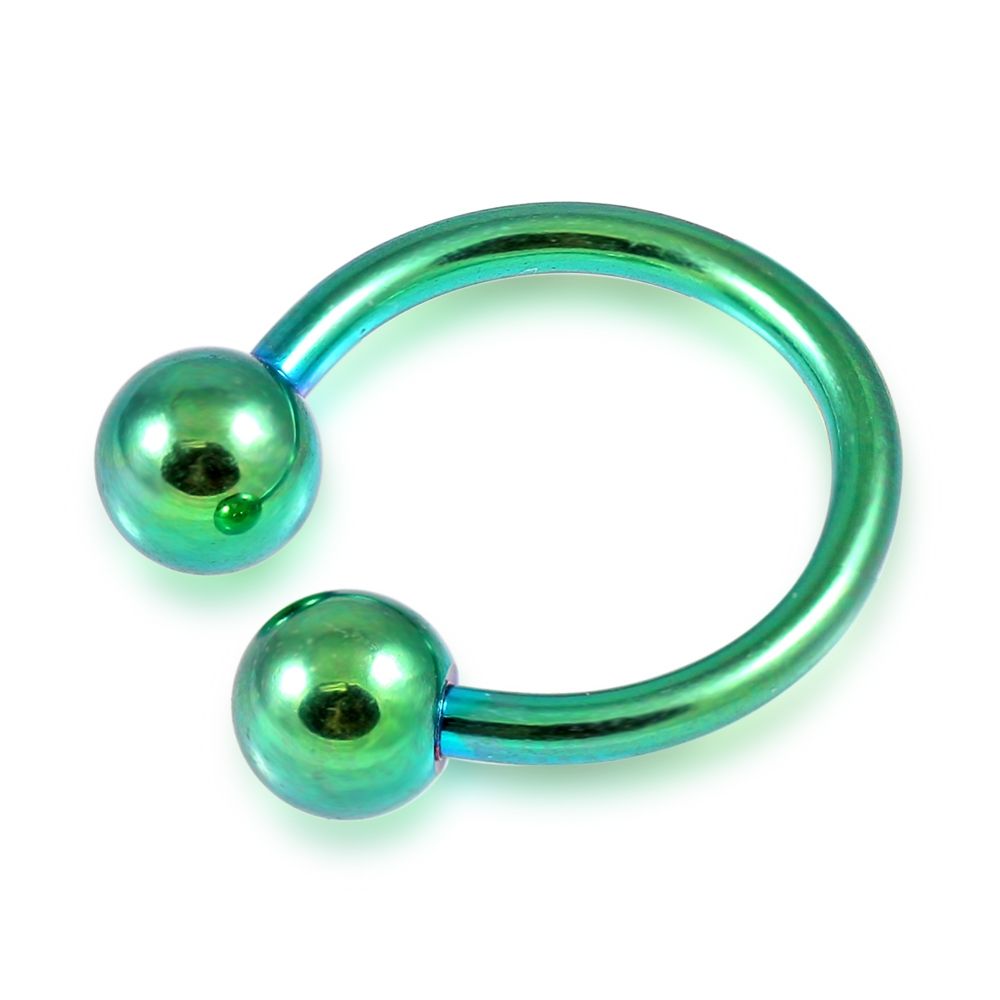 316L Surgical Steel Green Horseshoe CBB with Ball