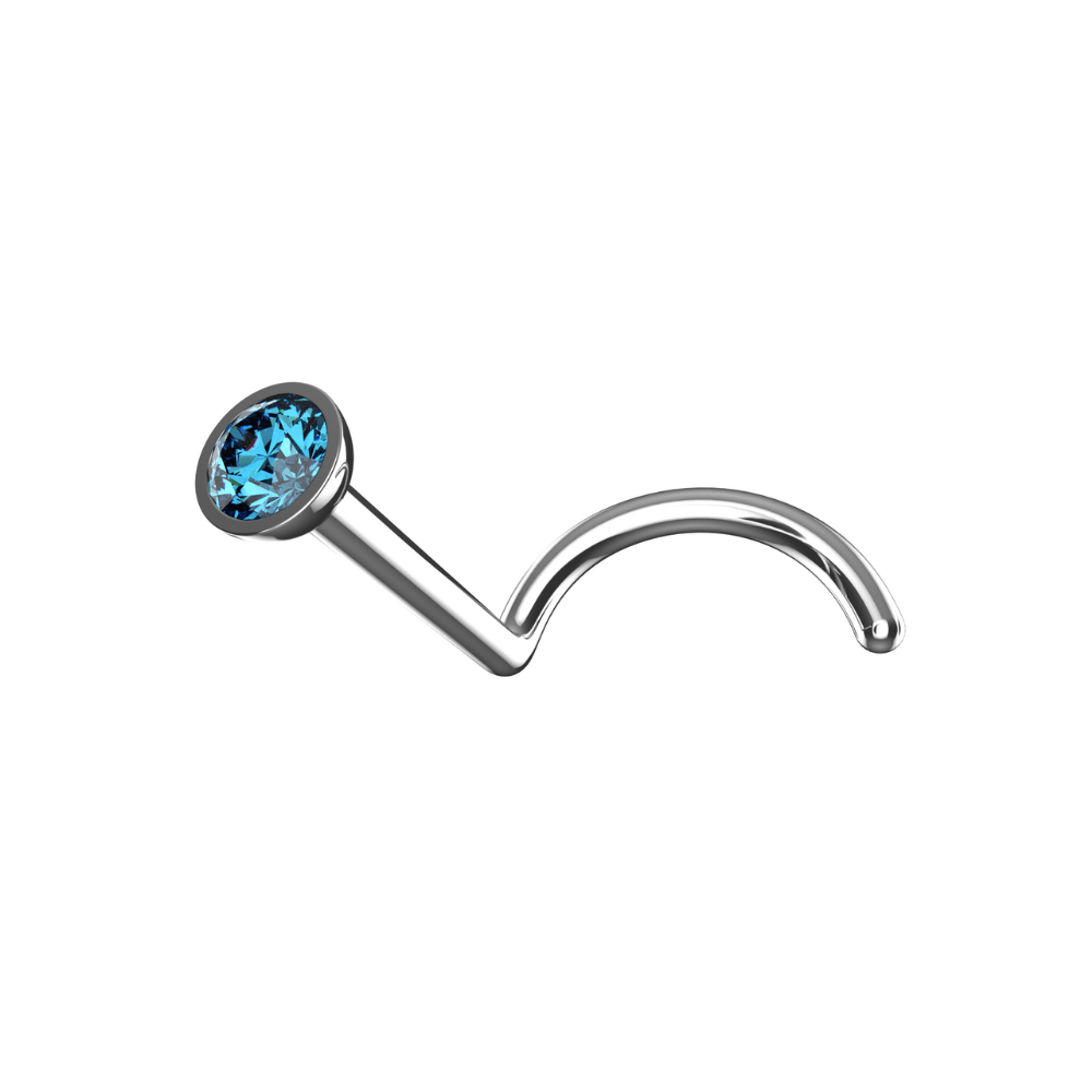 316L Surgical Steel CZ Jewelled Nose Screw