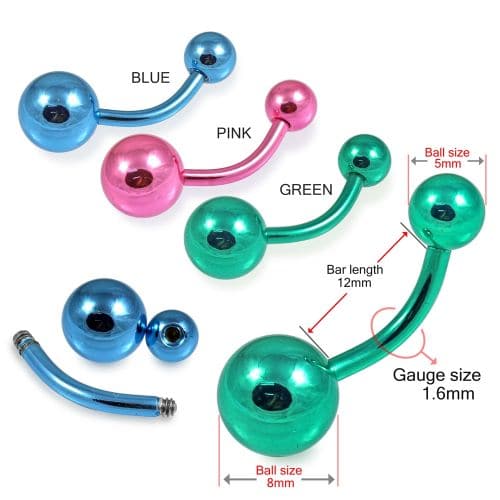 316L Surgical Steel Anodised Belly Ring