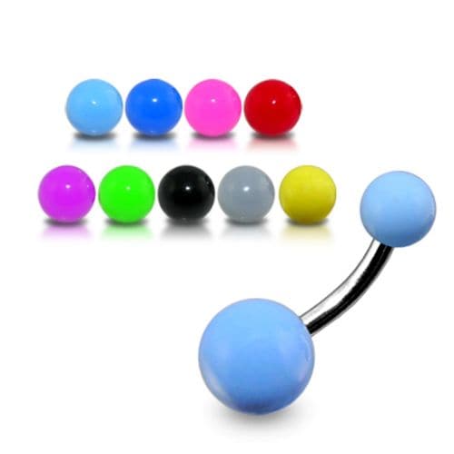 316L Surgical Steel Belly Banana with Traditional UV Balls (Pack of 10)