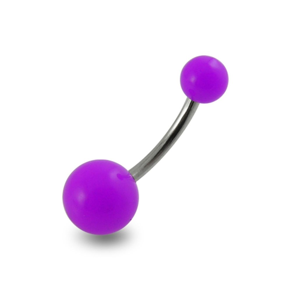316L Surgical Steel Belly Banana with Traditional UV Balls (Pack of 10)