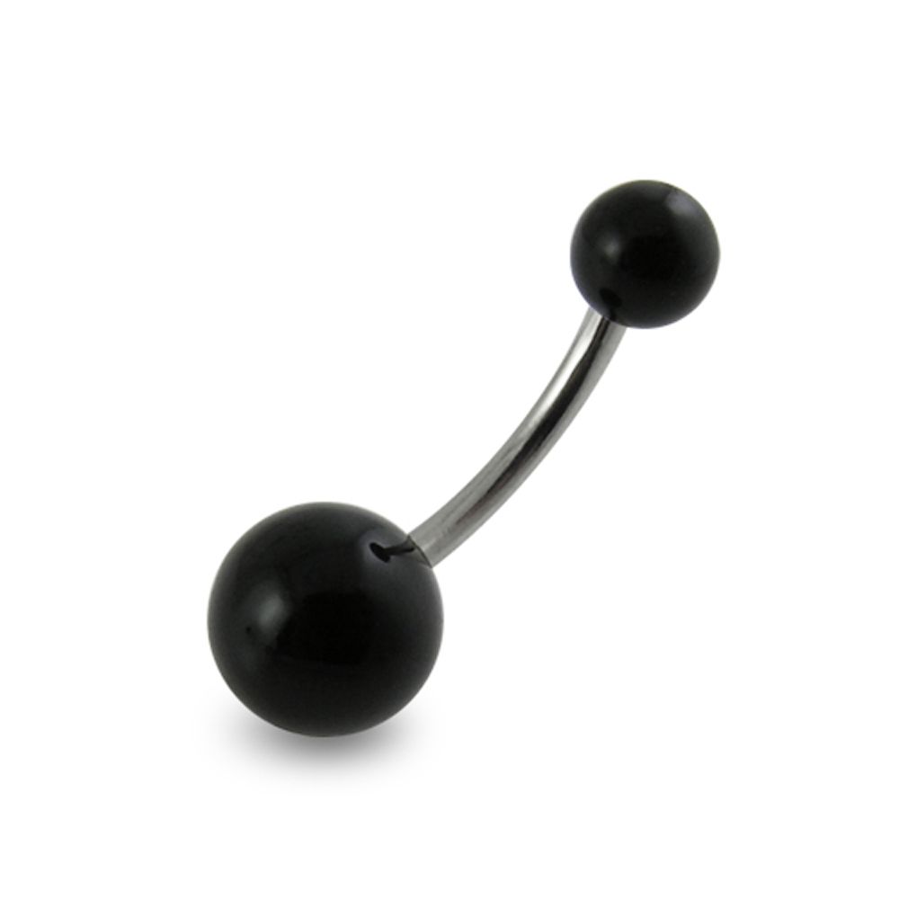 316L Surgical Steel Belly Banana with Plain Colour UV Balls (Pack of 10)