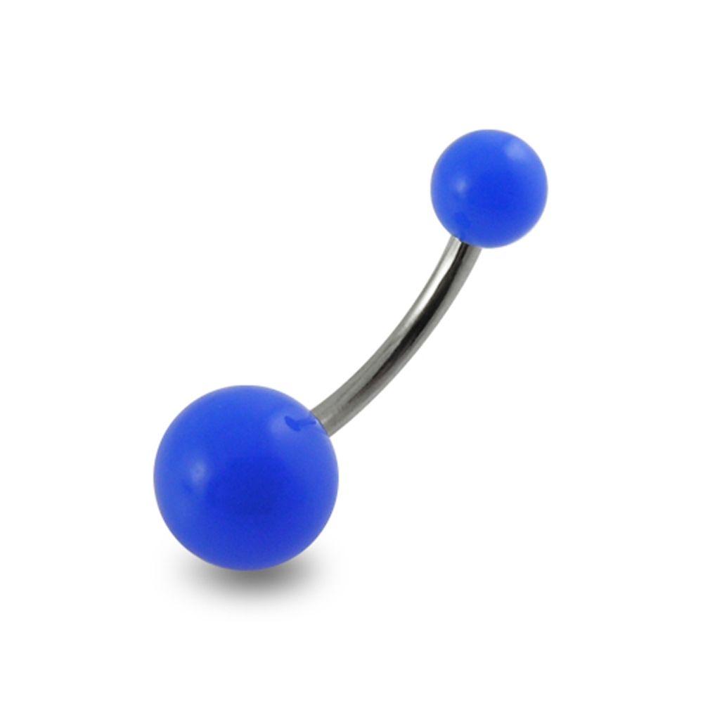 316L Surgical Steel Belly Banana with Traditional UV Balls (Pack of 10)