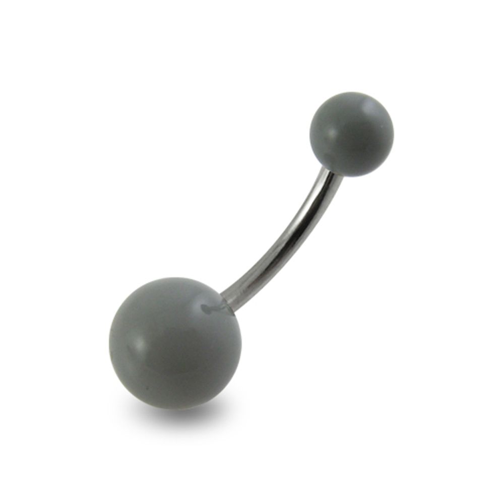 316L Surgical Steel Belly Banana with Traditional UV Balls (Pack of 10)