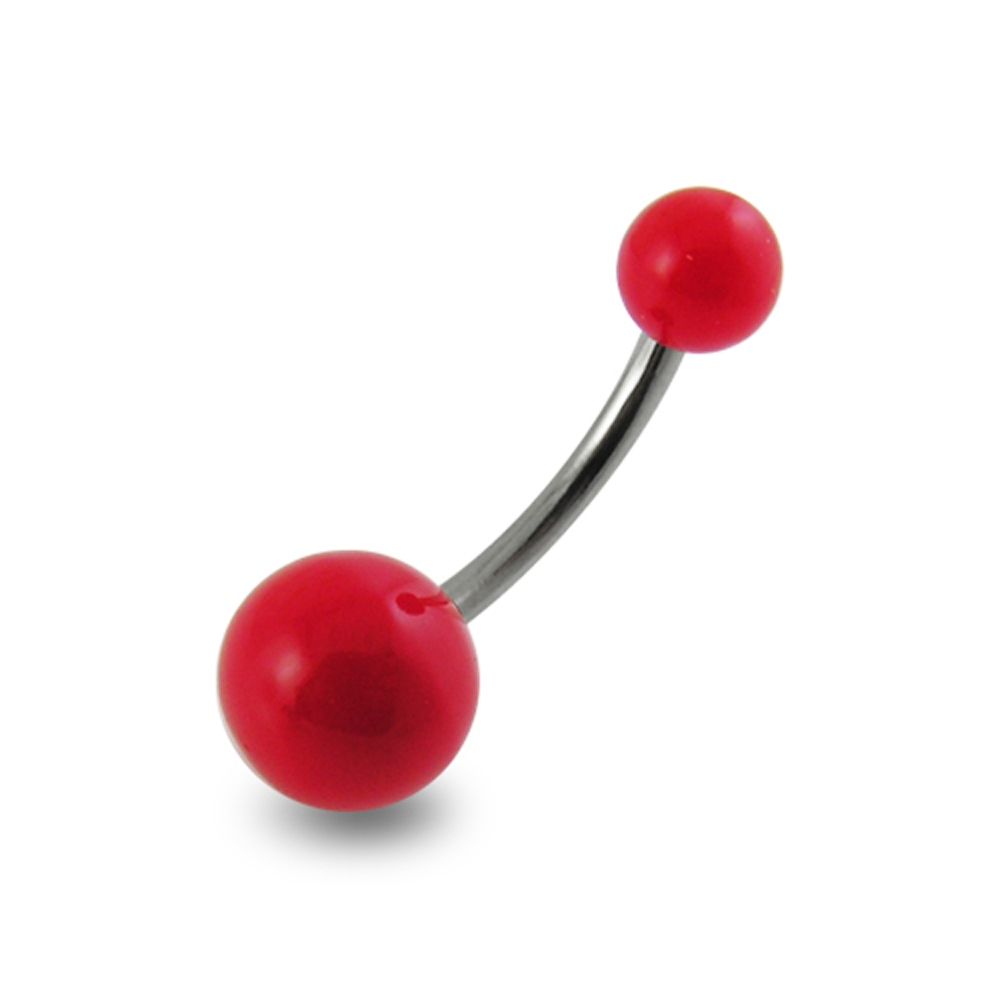 316L Surgical Steel Belly Banana with Traditional UV Balls (Pack of 10)
