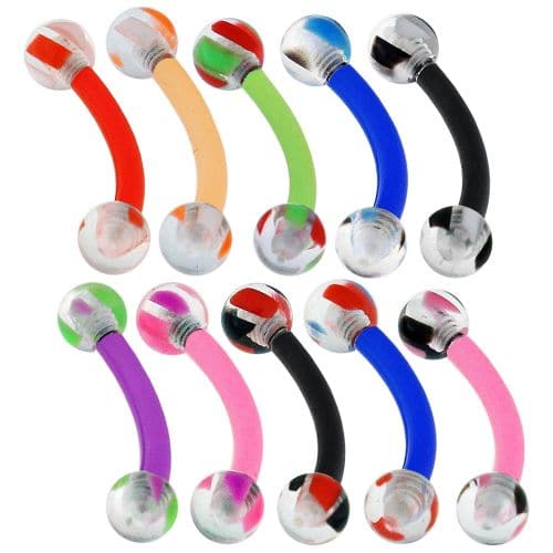 UV Curved Bar with Glossy Marble UV Balls (Pack of 10)