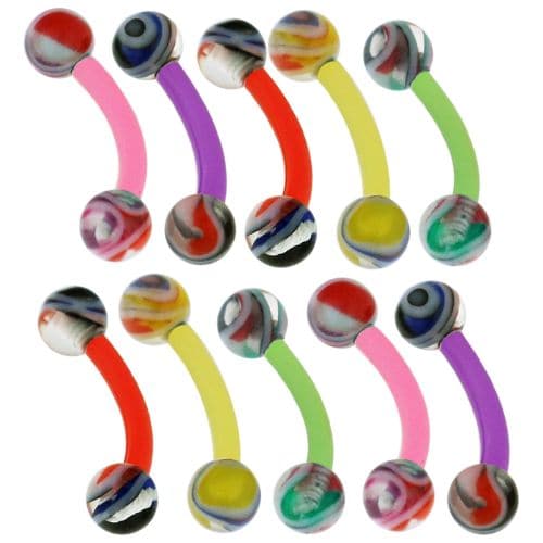 UV Curved Bar with Coloured Marble UV Ball (Pack of 10)