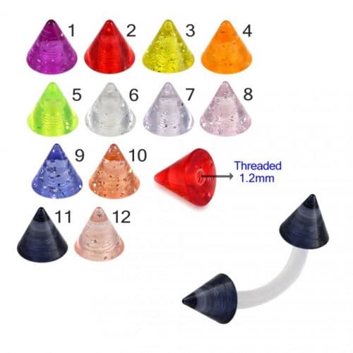 UV White Curved Bar with Glitter UV Cone (Pack of 10)