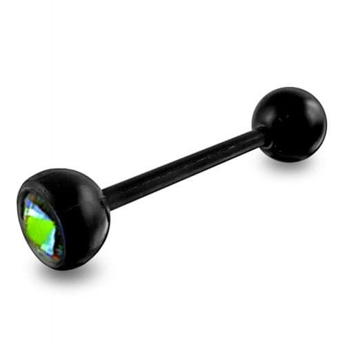 Black-line BioFlex Jewelled Straight Barbell