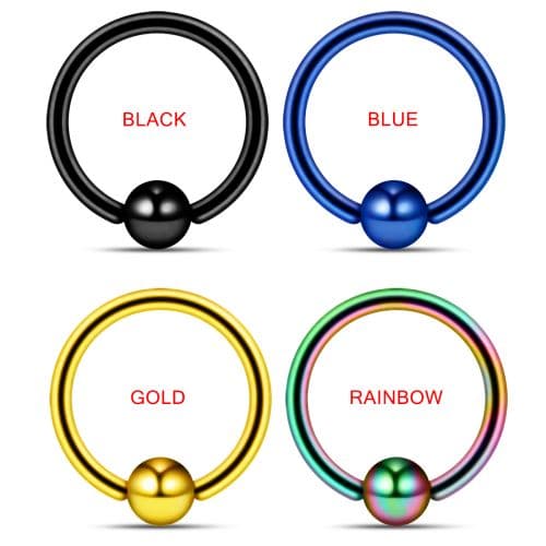 316L Surgical Steel Anodised BCR Ring