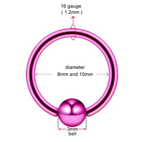 316L Surgical Steel Anodised BCR ring