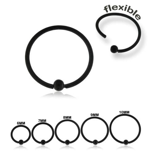 316L Surgical Steel With Black PVD Flexible BCR Piercing