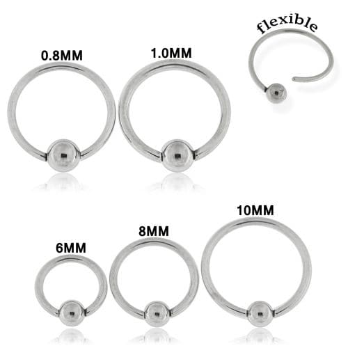316L Surgical Steel Flexible BCR Piercing