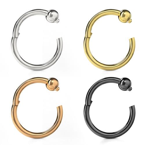 316L Surgical Steel BCR Clicker Piercing Ring