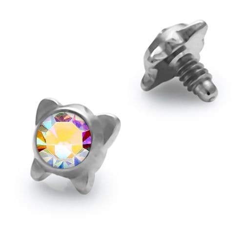 316L Surgical Steel Butterfly Jeweled Dermal Anchor Tops