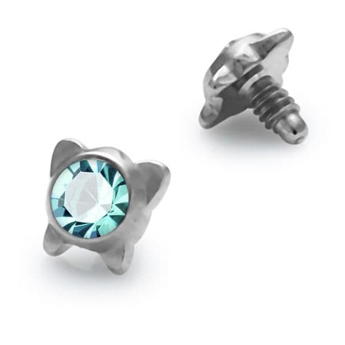 316L Surgical Steel Butterfly Jeweled Dermal Anchor Tops