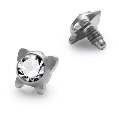 316L Surgical Steel Butterfly Jeweled Dermal Anchor Tops