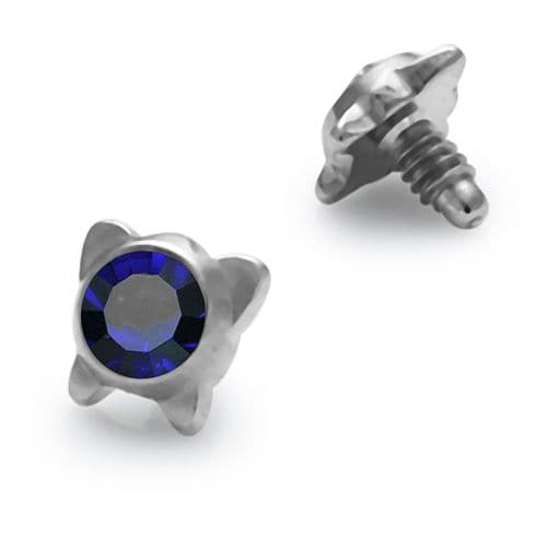 316L Surgical Steel Butterfly Jeweled Dermal Anchor Tops