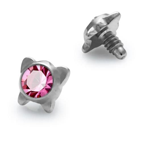 316L Surgical Steel Butterfly Jeweled Dermal Anchor Tops