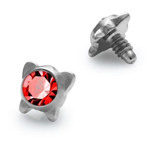 316L Surgical Steel Butterfly Jeweled Dermal Anchor Tops