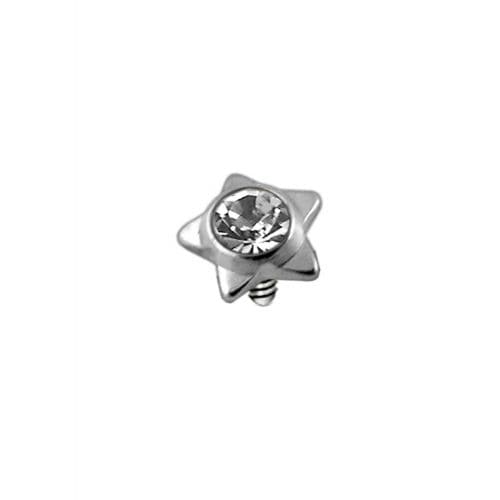 316L Surgical Steel Star Jewelled Dermal Anchor Top