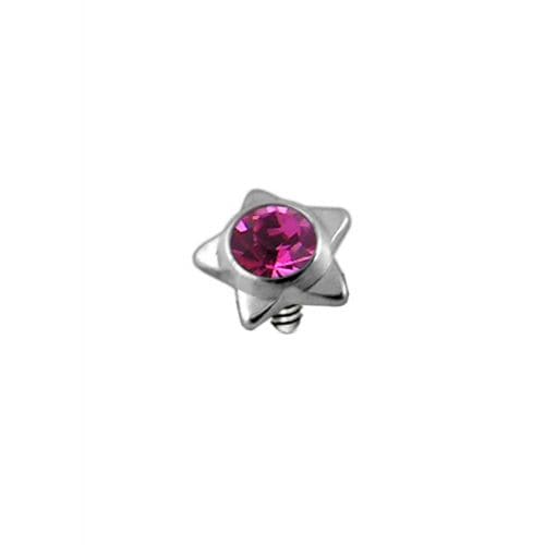 316L Surgical Steel Star Jewelled Dermal Anchor Top