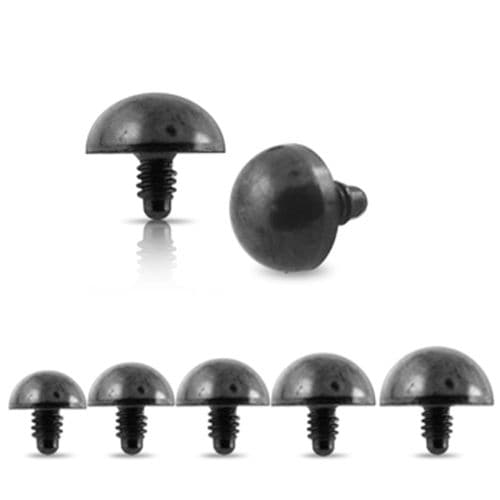 316L Surgical Steel Black Half Ball Dermal Anchor Tops