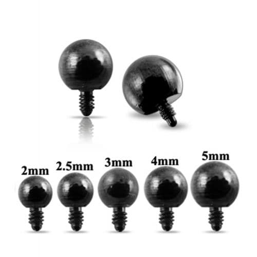 316L Surgical Steel Black Ball Dermal Anchor Tops