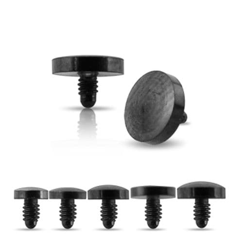 316L Surgical Steel Black Disc Dermal Anchor Tops