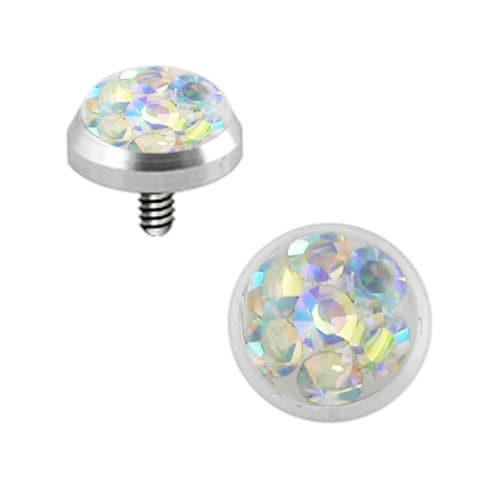 G23 Titanium Crystal Stone Dermal Anchor Top
