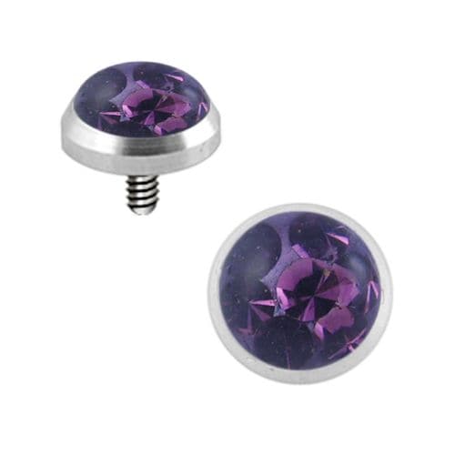 G23 Titanium Crystal Stone Dermal Anchor Top