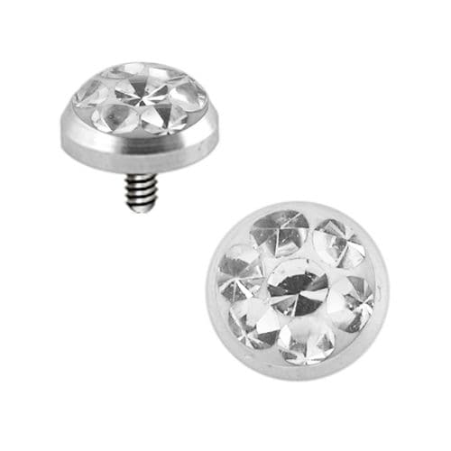G23 Titanium Crystal Stone Dermal Anchor Top