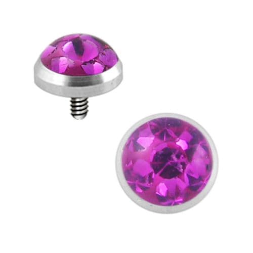 G23 Titanium Crystal Stone Dermal Anchor Top