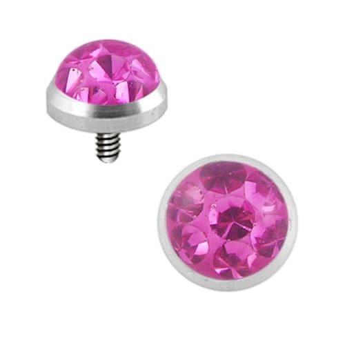 G23 Titanium Crystal Stone Dermal Anchor Top