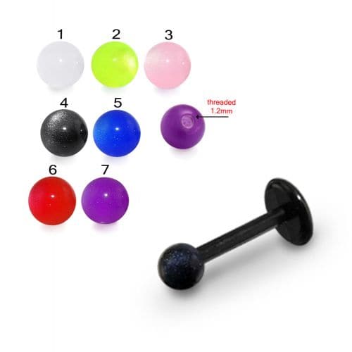 UV Black Labret with Basic UV Balls (Pack of 10)